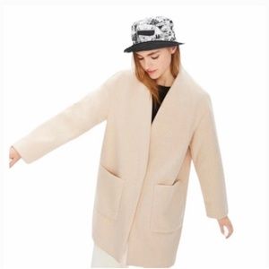 ZARA Outerwear Coat Women’s XS Oversized Dressy Jacket Tan Cream Classy Wool